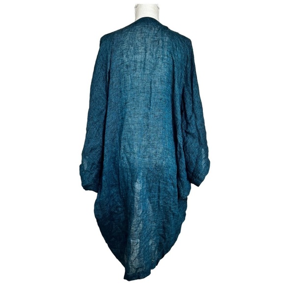 Eskandar Linen-Blend Shawl Cardigan women Size 0 - Picture 4 of 10